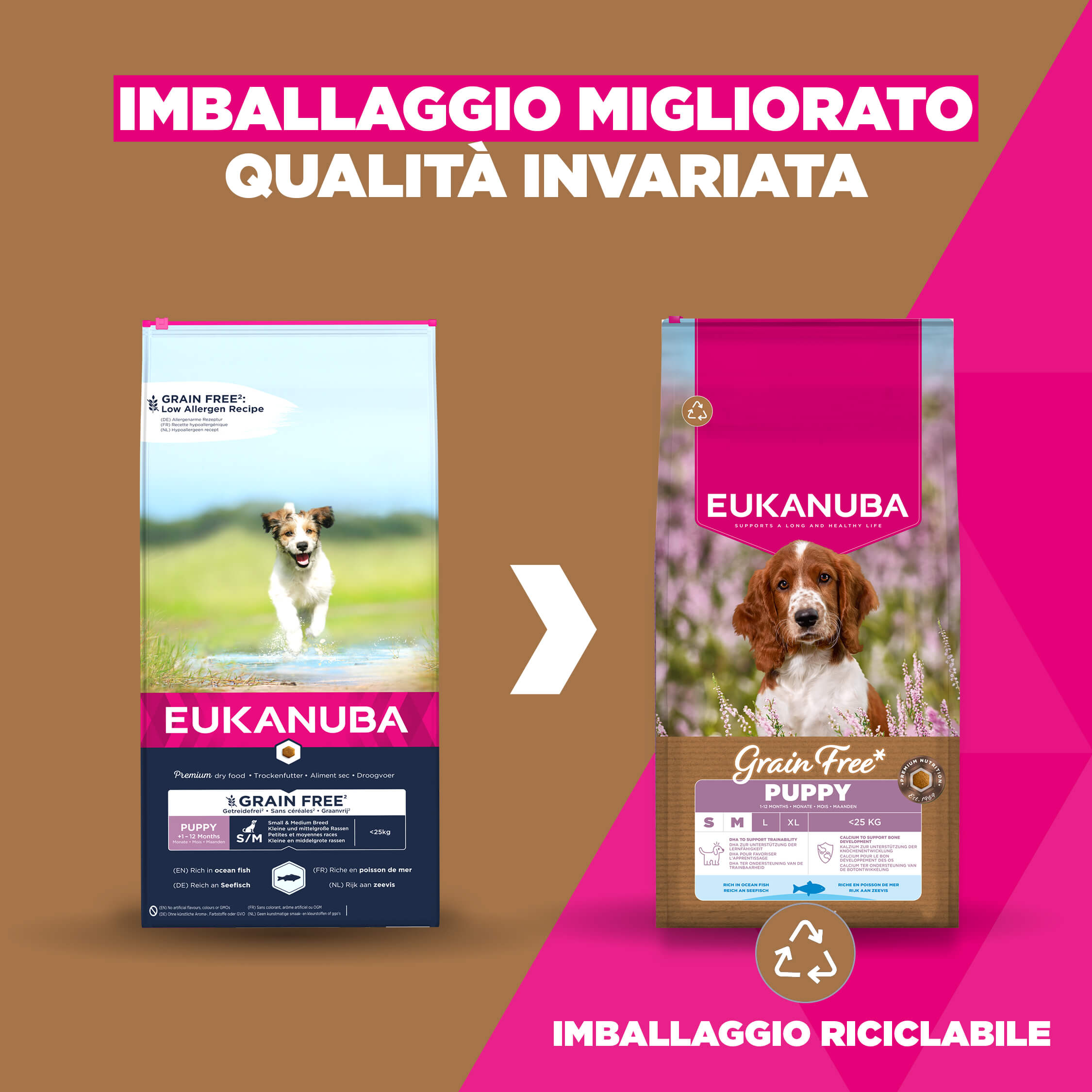 Eukanuba Dog Puppy Small/Medium Grainfree Cibo per Cani