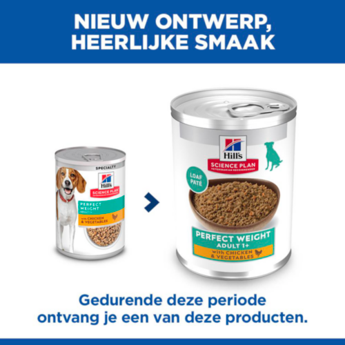 Hill's Science Plan Perfect Weight - Adult - Kip & Groenten - Blik