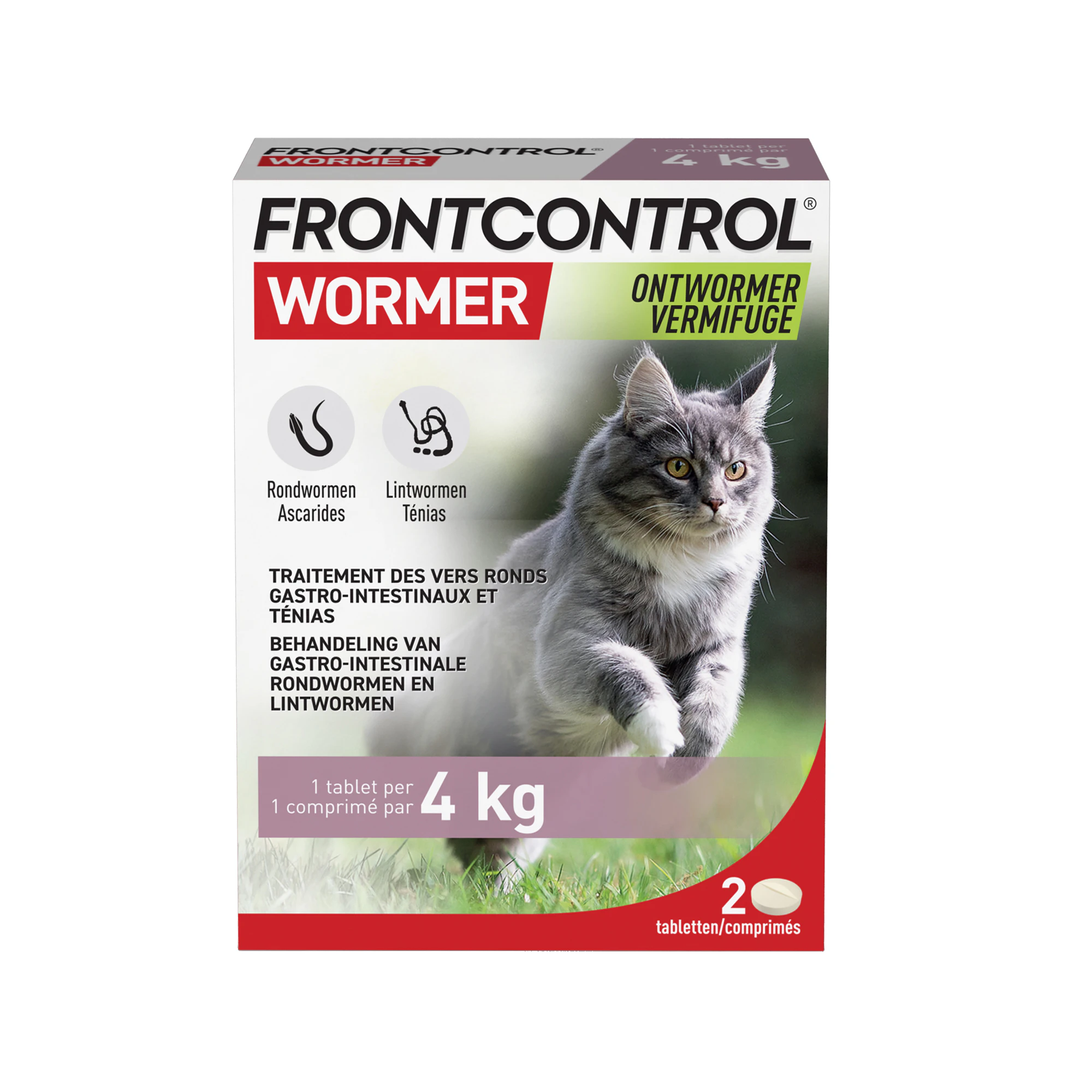 Frontcontrol Wormer Kat - 2 tabletten