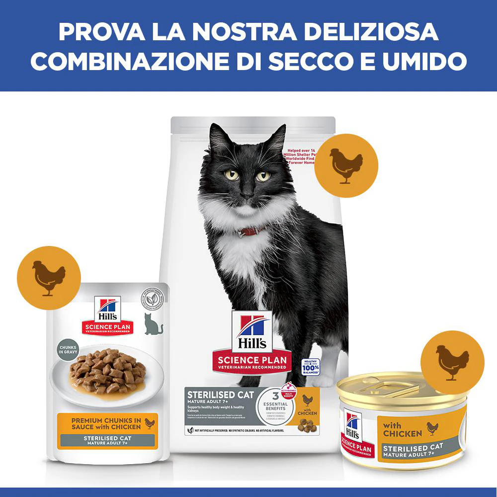 Hill's Science Plan Feline Sterilised Mature Adult Premium Mousse - Pollo
