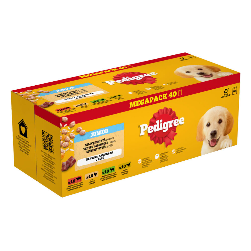 PEDIGREE Junior Pack de comida húmeda en gelatina para cachorros - 4