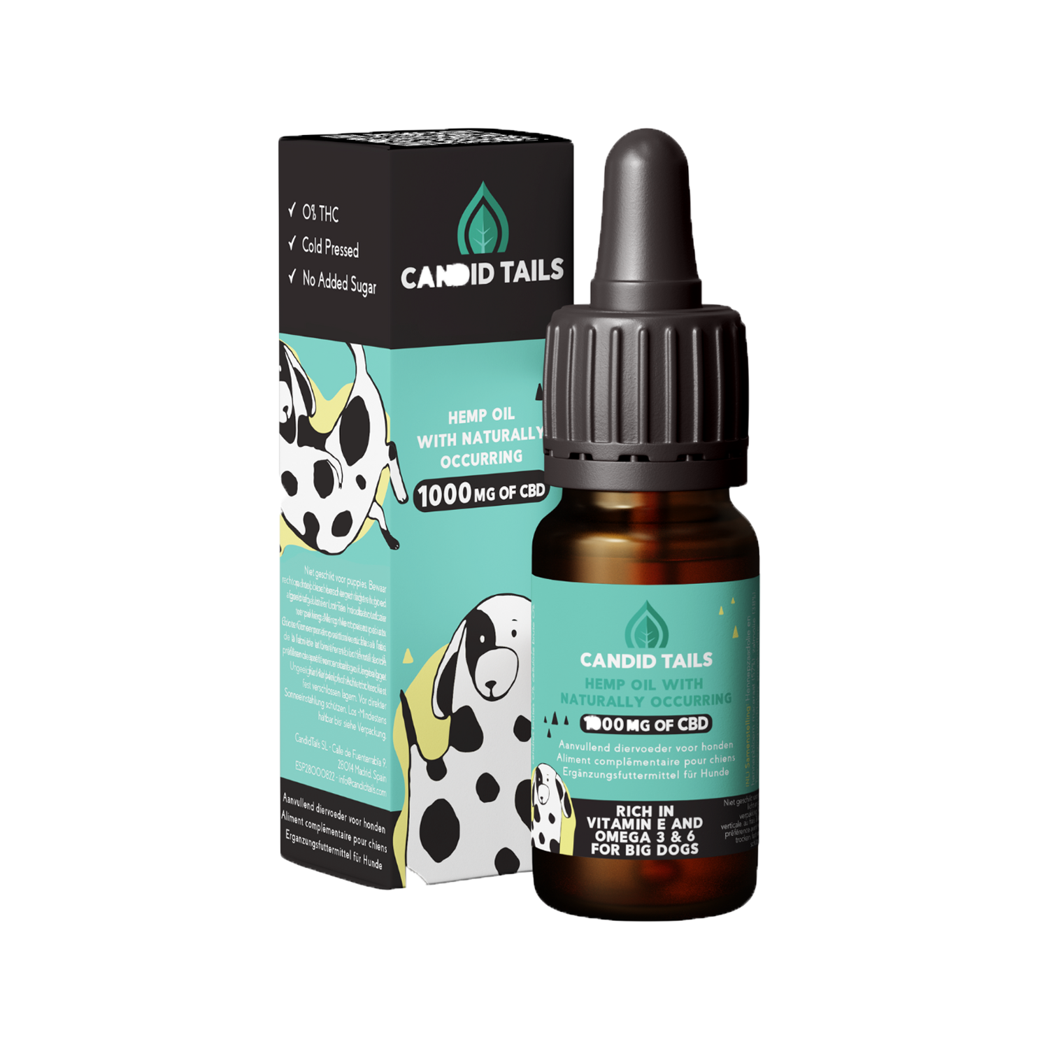 Candid Tails hampolie med CBD til store hunde - 20 ml