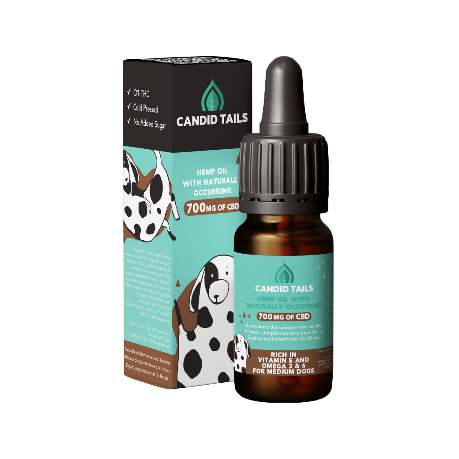 Candid Tails hampolie med CBD til mellemstore hunde - 20 ml