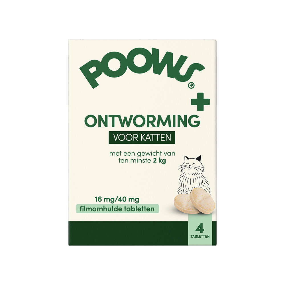 Poows Ontworming Grote Katten - 4 tabletten