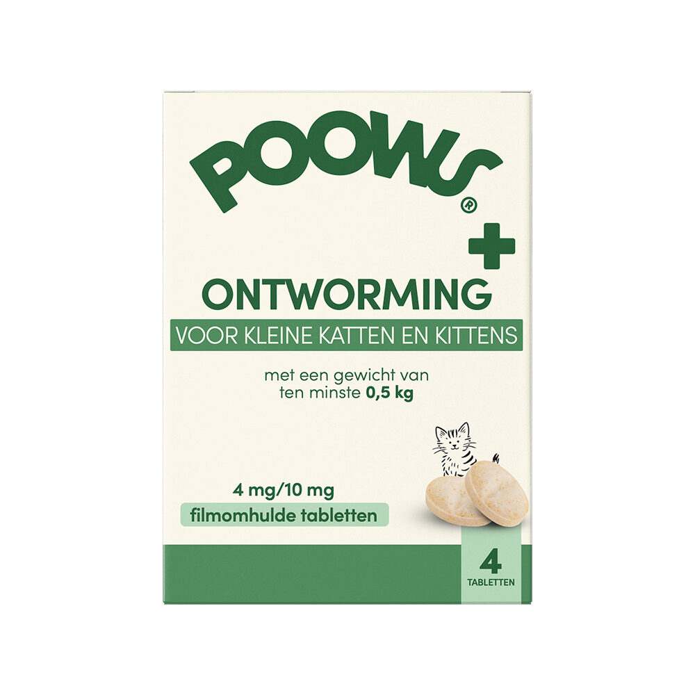 Poows Ontworming Kleine Katten & Kittens - 4 tabletten