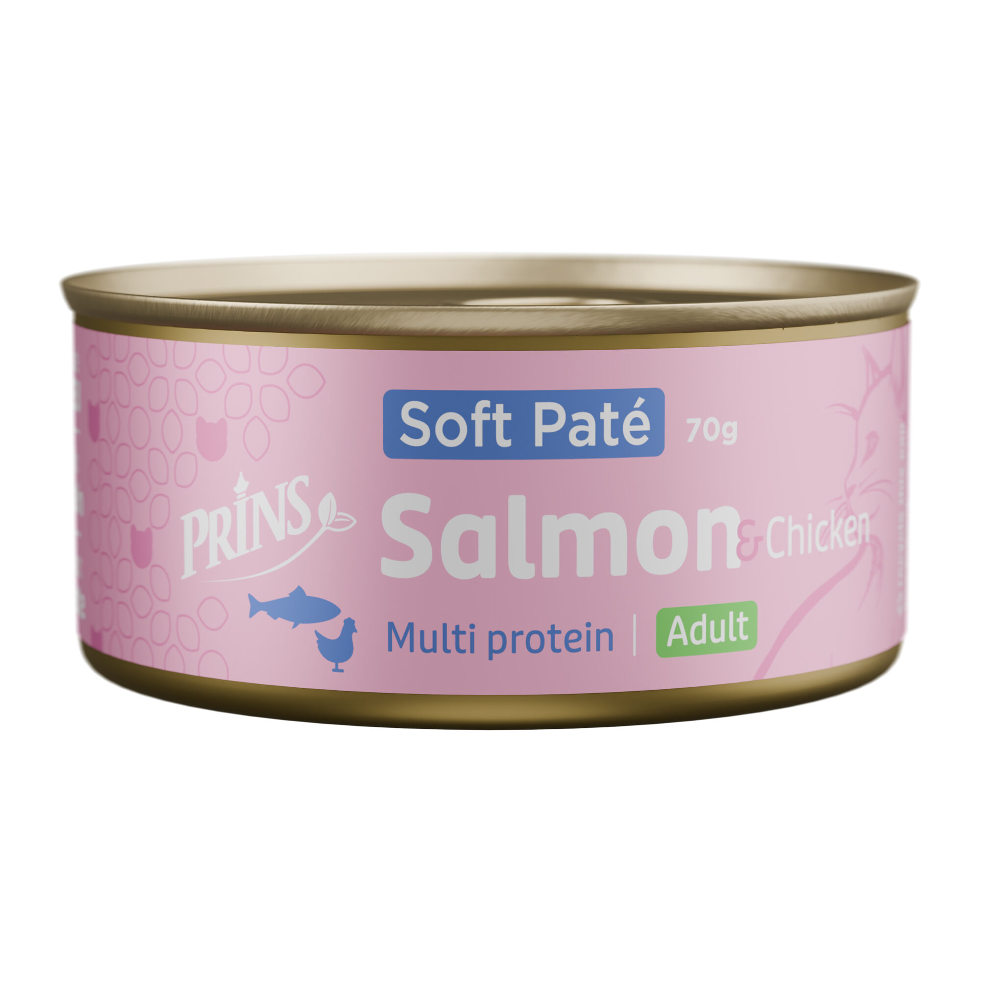 Prins Soft Paté Nourriture pour Chats - Saumon et poulet - 24 x 70 g