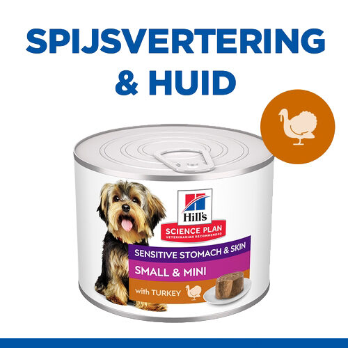 Hill's Science Plan Adult Sensitive Stomach & Skin Small & Mini Mousse - Kalkoen