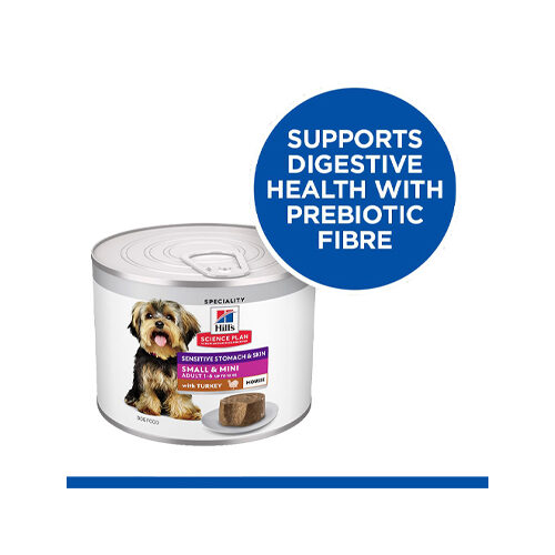 Hill's Science Plan Adult Sensitive Stomach & Skin Small & Mini Mousse - Turkey