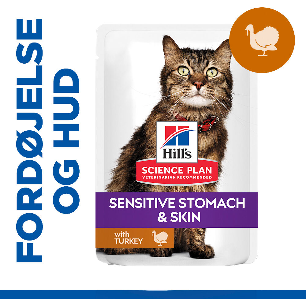 Hill's Science Plan Adult Sensitive Stomach & Skin - Kalkun - Måltidspose