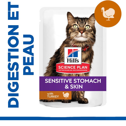 Hill's Science Plan Adult Sensitive Stomach & Skin - Dinde - Sachet Repas