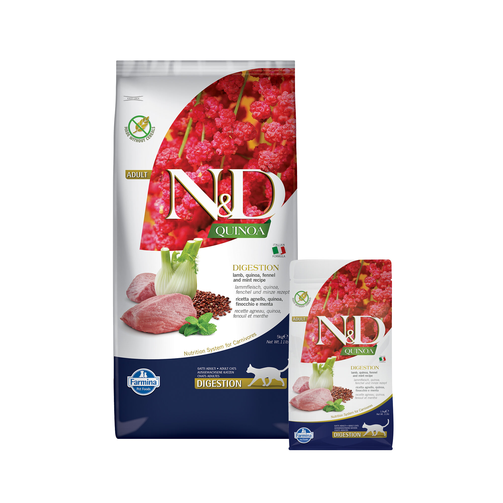 Farmina N&D Quinoa Digestion Adult Kattefoder - Lam