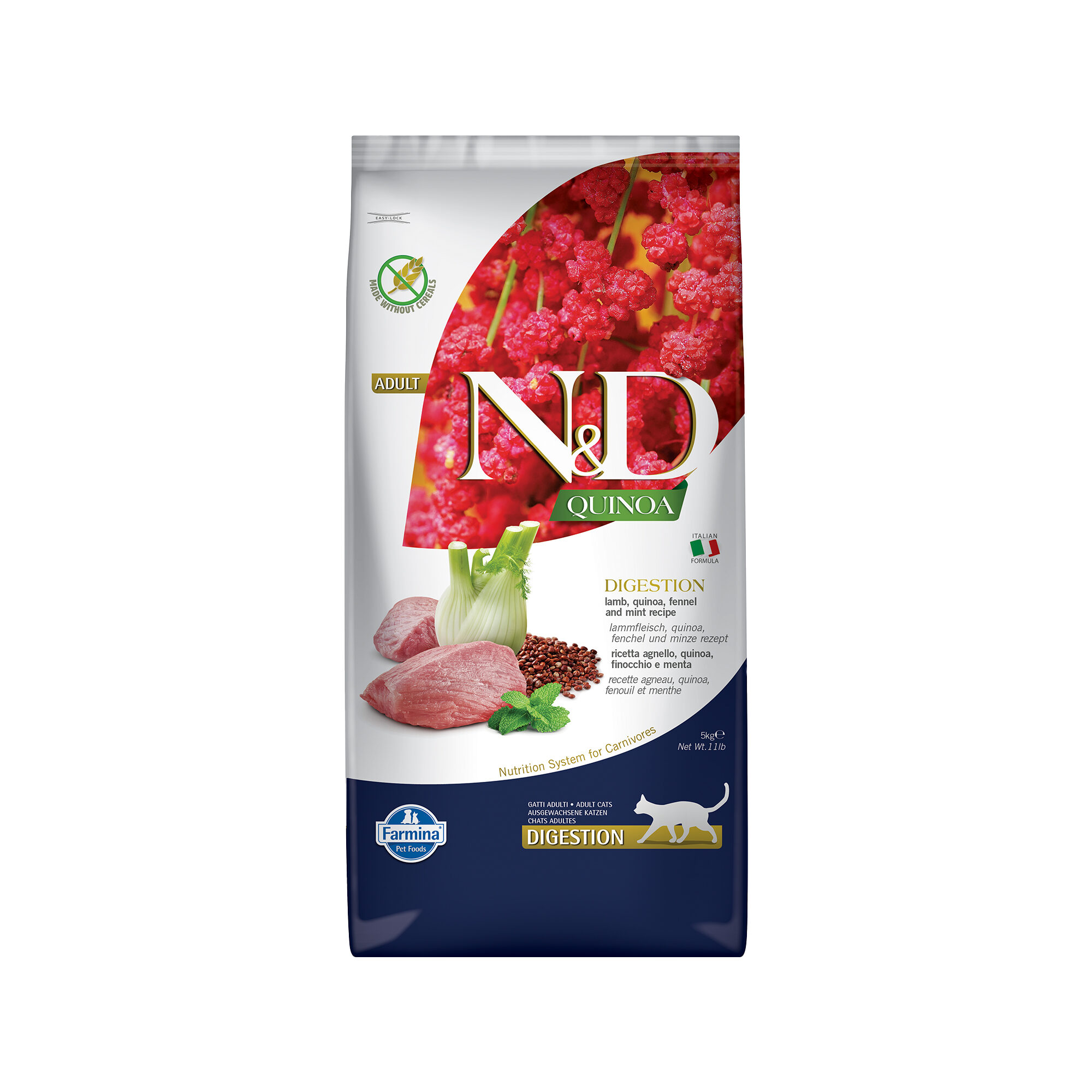 Farmina N&D Quinoa Digestion Adult Kattefoder - Lam
