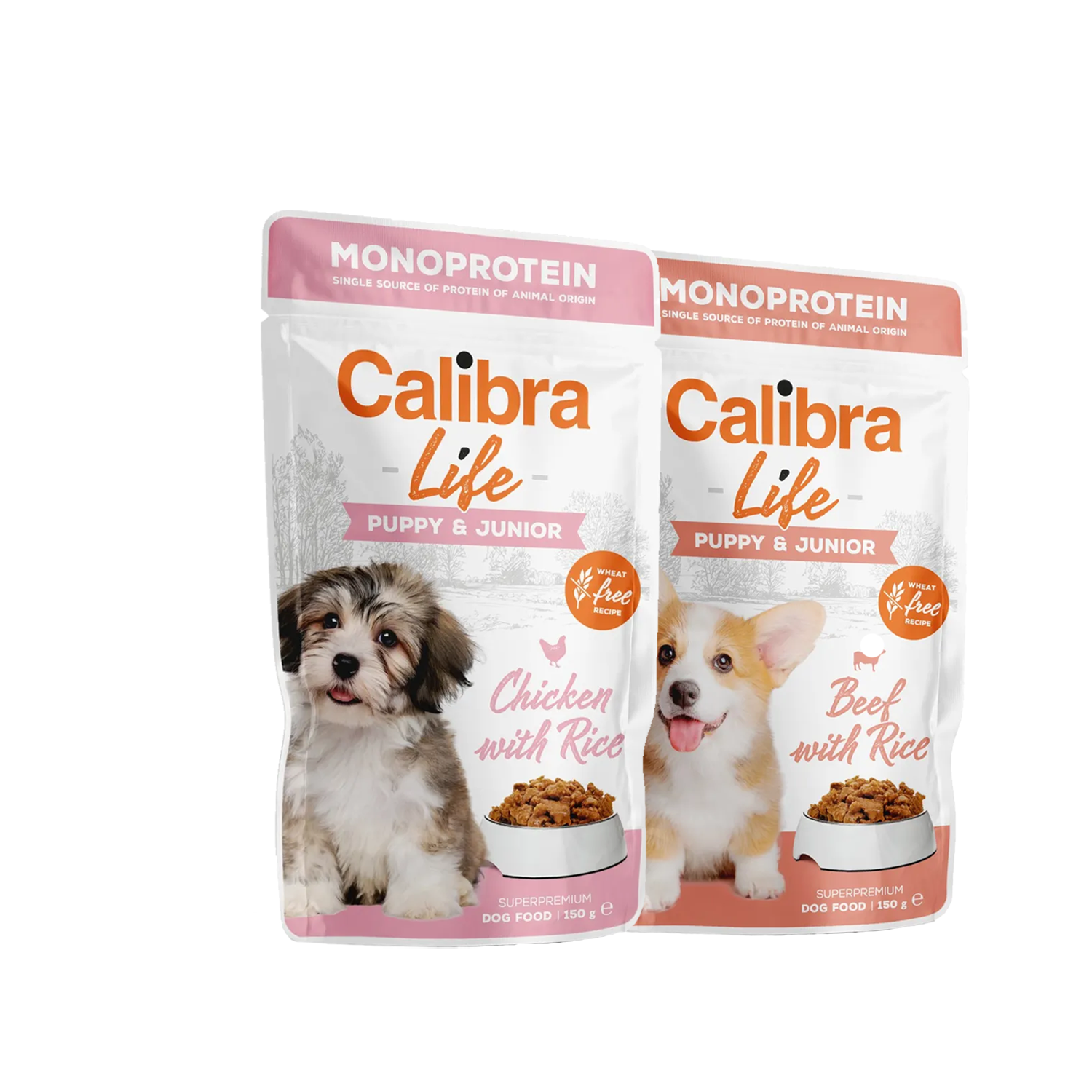 Calibra Dog Life Puppy & Junior Nassfutter – Rind – 10 X 150 G