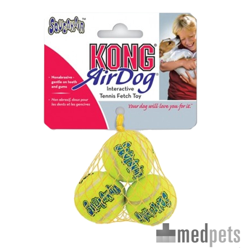Kong hond Squeakair met piep medium, net à 3 tennisballen. ( 6,5 cm) kopen? - tuincentrum