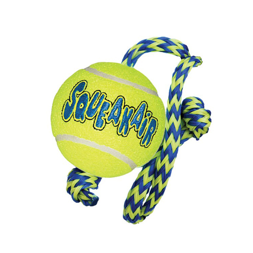 KONG SqueakAir Ball met Koord 2 x M/L - KONG SqueakAir Ball met Koord