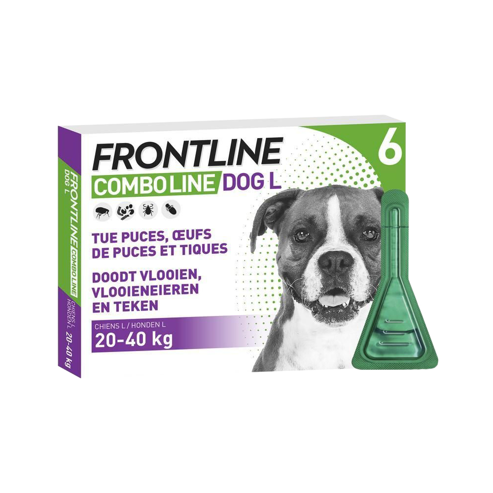 Frontline Combo - Chien L - 20 - 40 kg - 6 pipettes