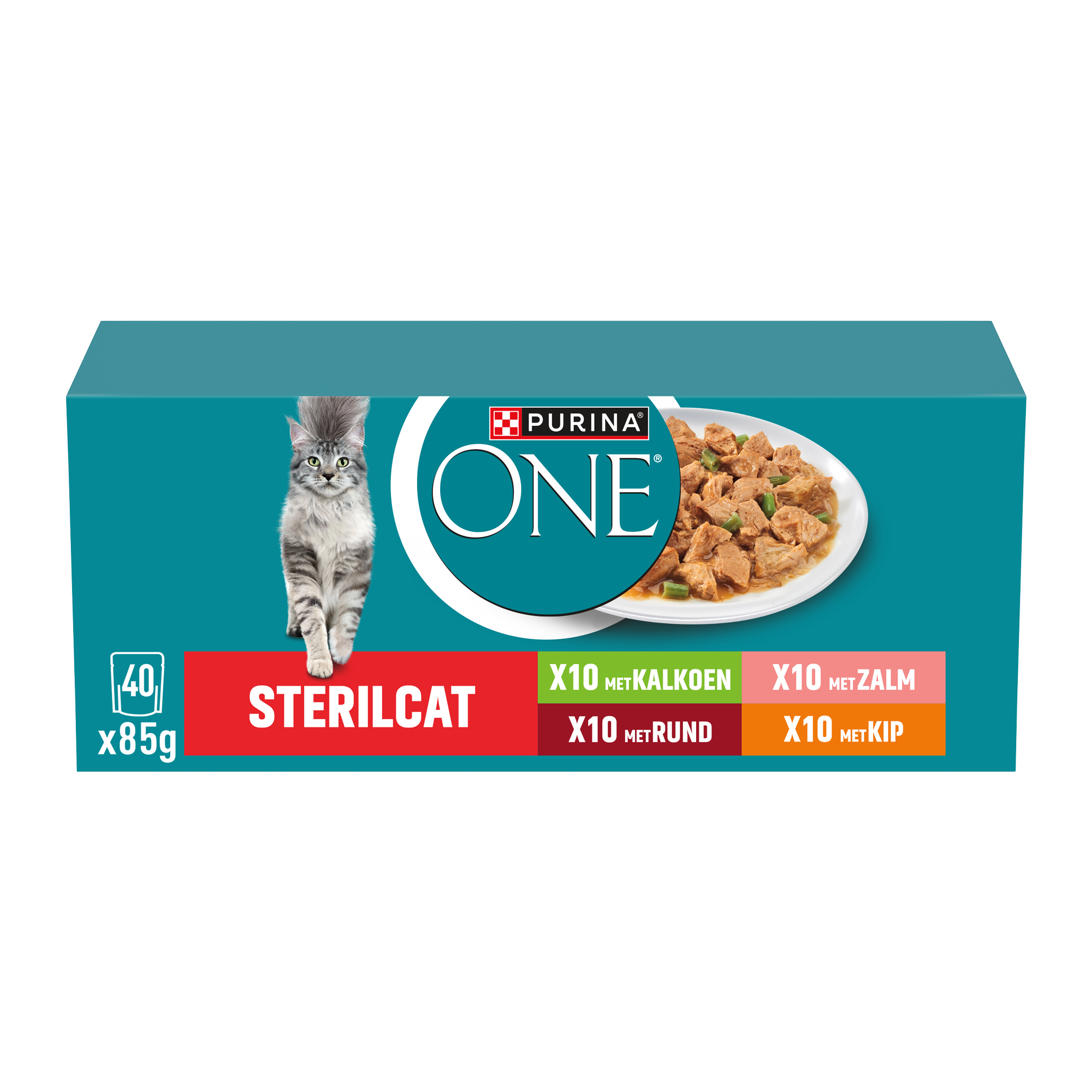 Purina ONE Sterilcat - Turkey, salmon, beef & chicken - 40 x 85 g