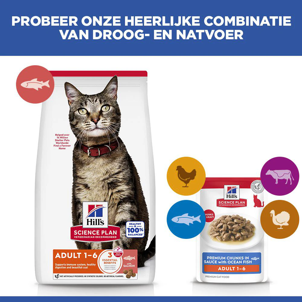 Hill's Science Plan - Feline Adult  - Zeevis - Maaltijdzakje