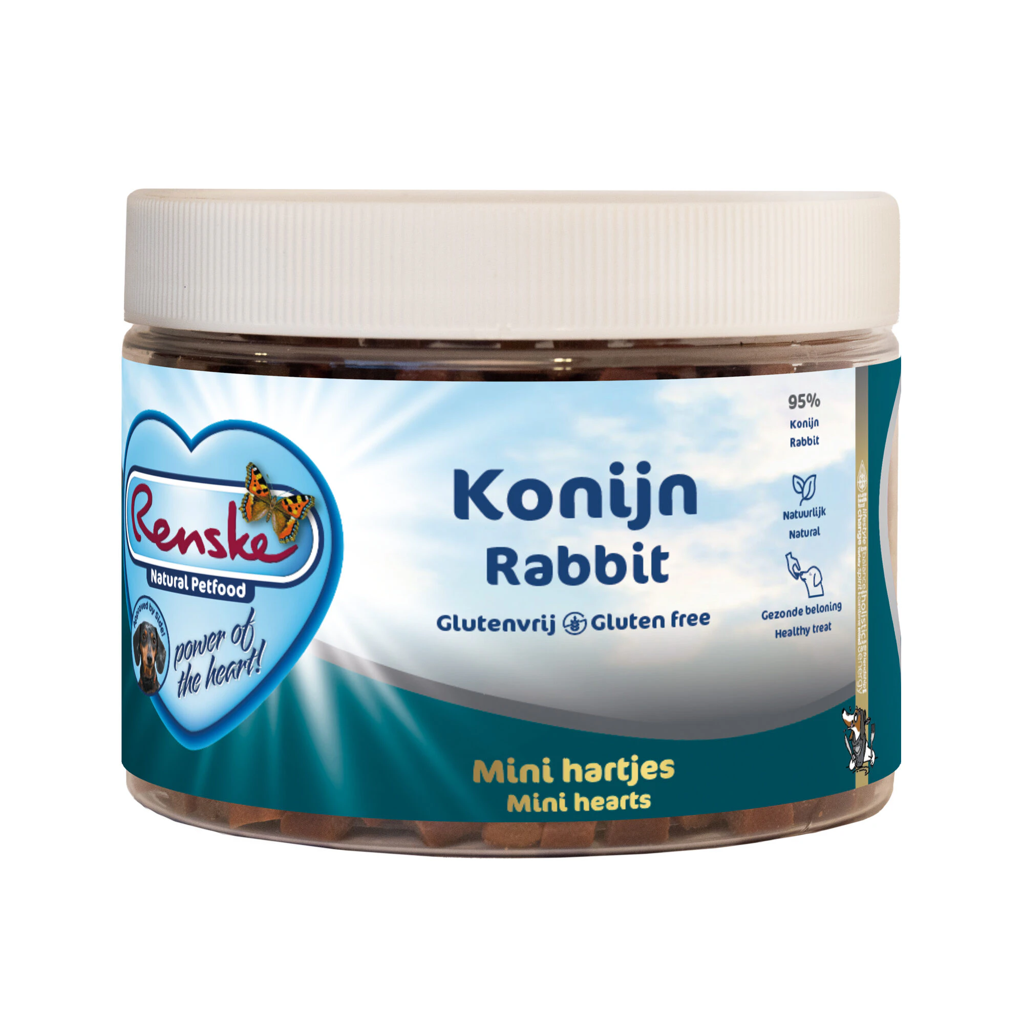 Renske Gezonde Beloning Mini Hartjes - Konijn - 100 g