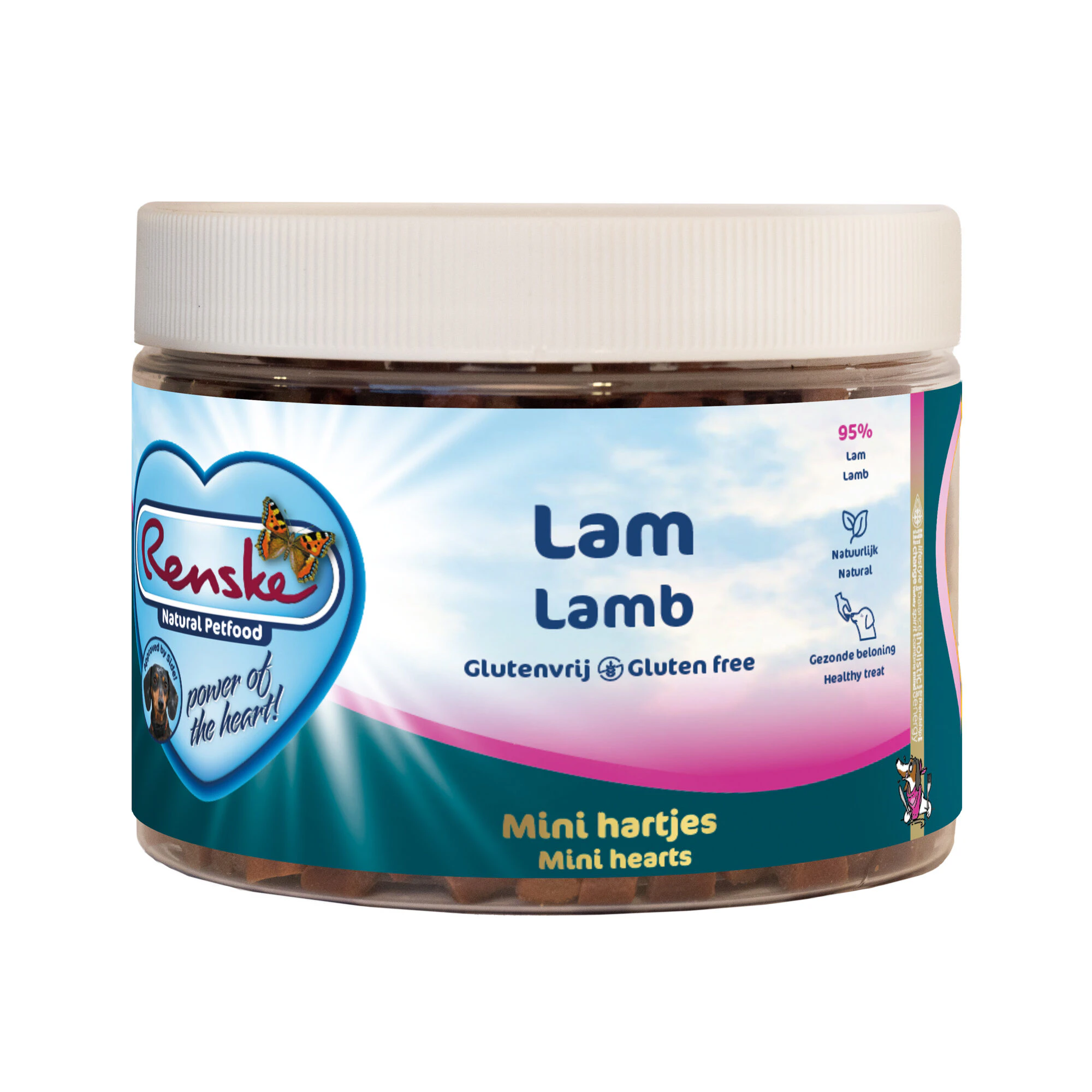 Renske Gezonde Beloning Mini Hartjes - Lam - 100 g