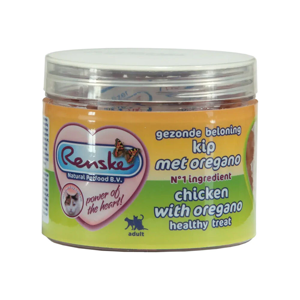 Renske Gezonde Beloning Mini Hartjes - Kip met Oregano - 100 g