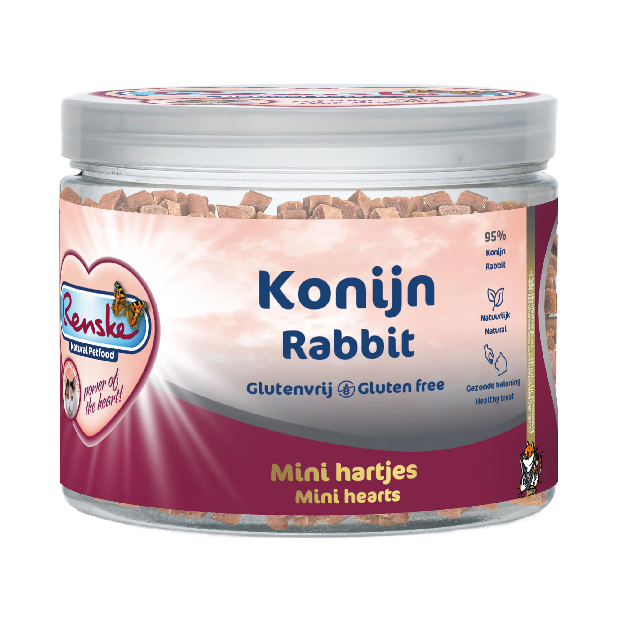 Renske Gezonde Beloning Mini Hartjes - Konijn - 100 g