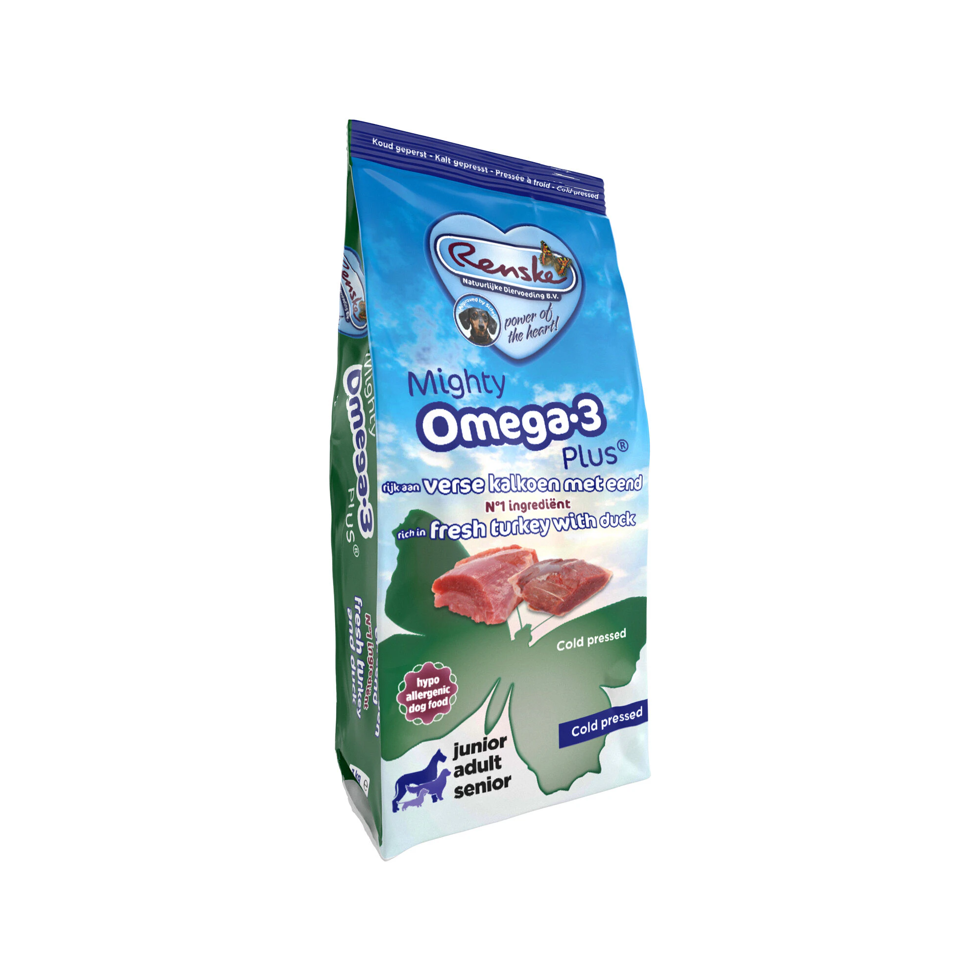 Renske Mighty Omega 3 Plus Cold Pressed - Verse Kalkoen met Eend - 6,5 kg