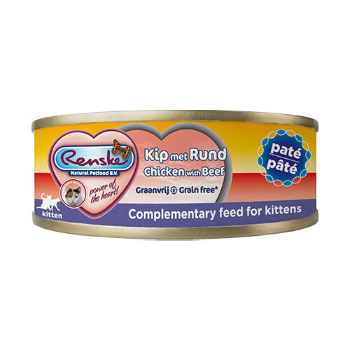 Renske Vers Paté Kitten - Kip met Rund - 24 x 70 gram