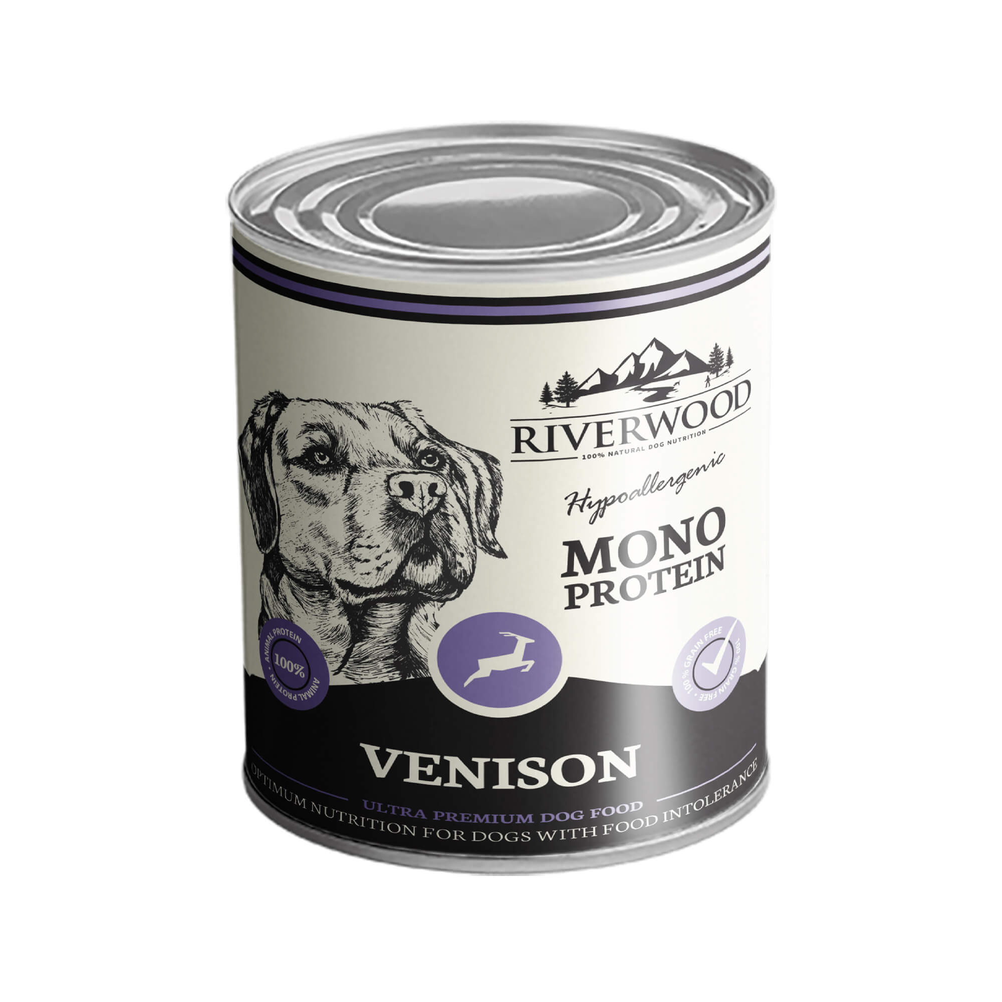 Riverwood Mono Proteïne Hondenvoer - Blik - Hert - 6x400 g