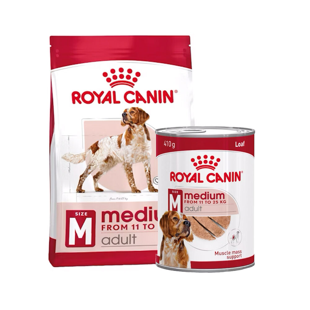 Royal Canin Medium Adult - 10 kg + Royal Canin Medium Adult Wet - 12 x 410 
