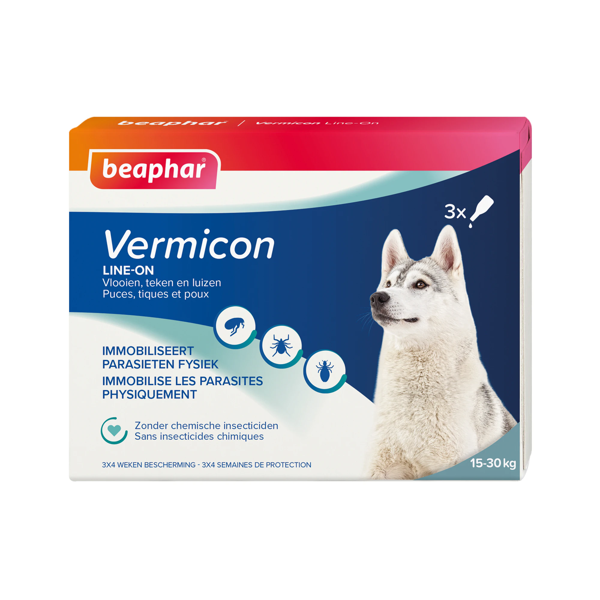 Beaphar Vermicon Line-On Middelgrote Hond - 3 pipetten