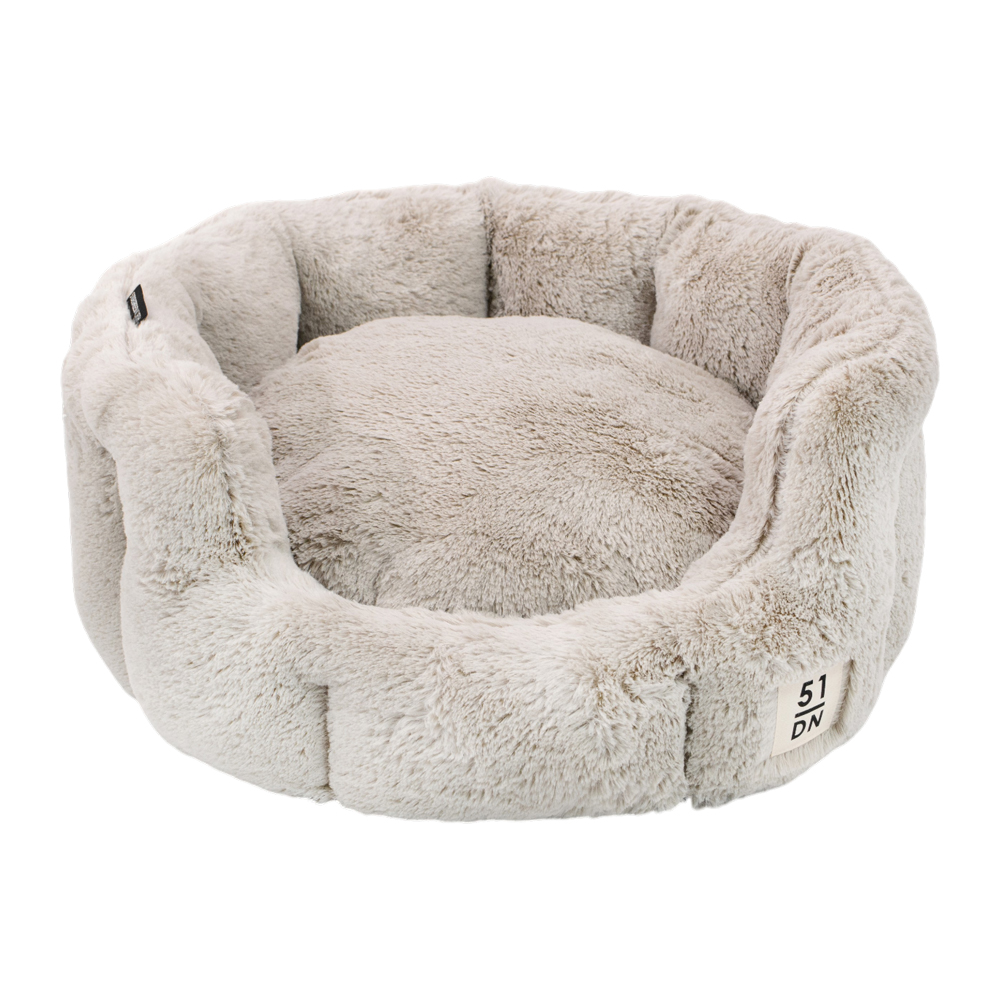 51 Degrees North Supersoft Hundebett Rund - Hellgrau - S