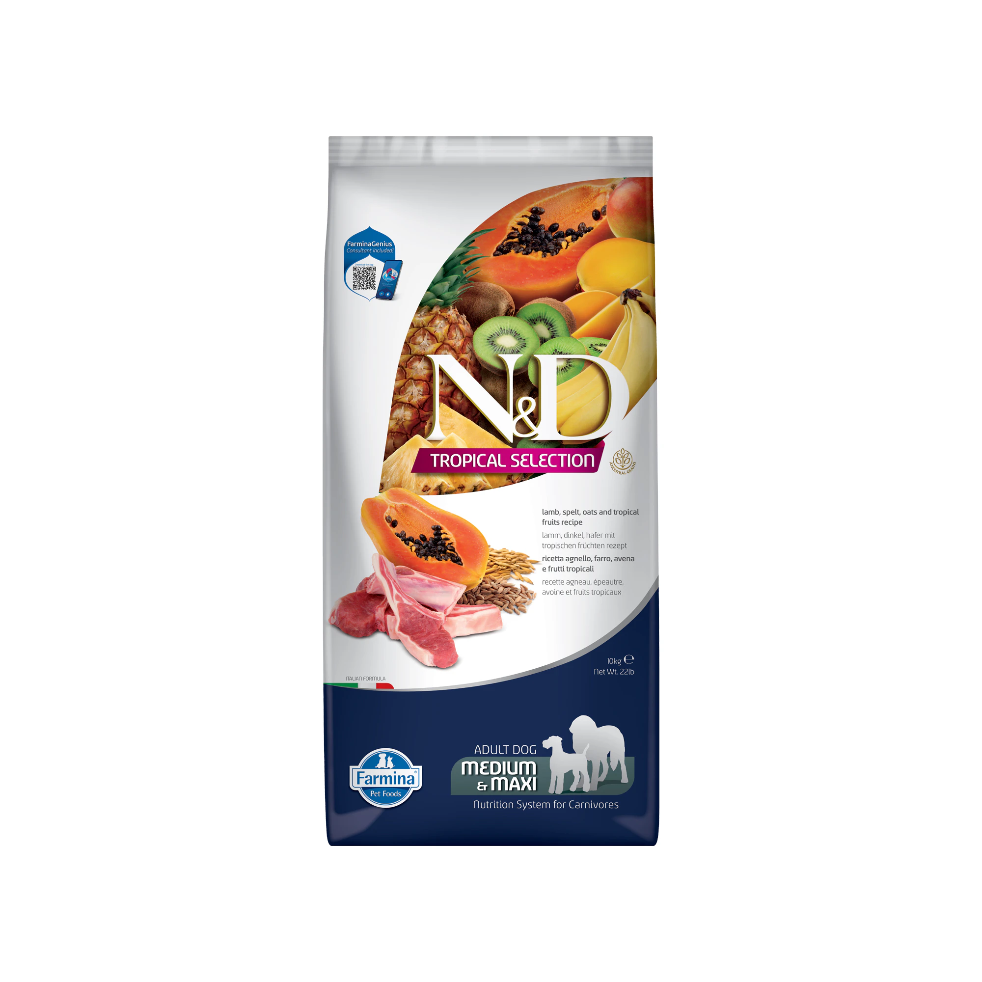 Farmina N&D Tropical Adult Dog Medium & Maxi - Lam - 2 kg