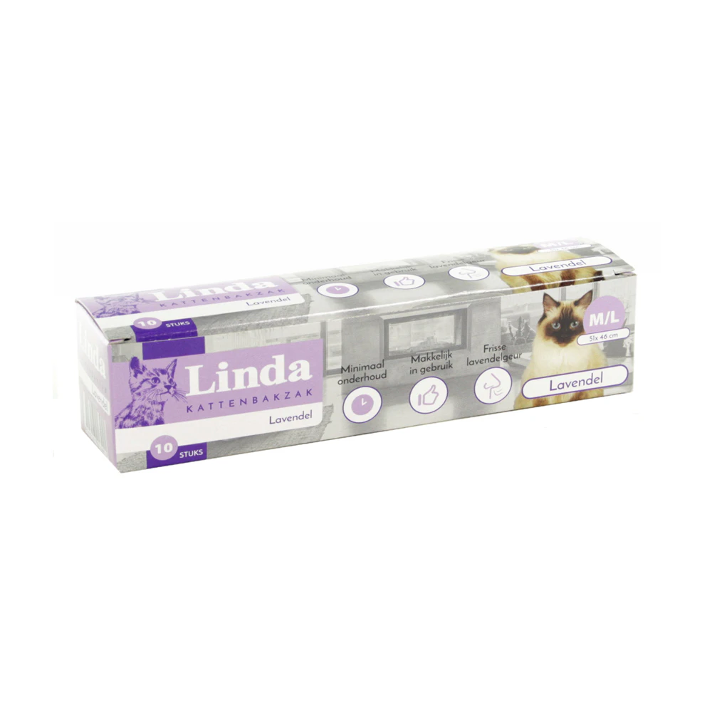 Linda Katzentoilettenbeutel Lavendel - M/L - 10 Stück