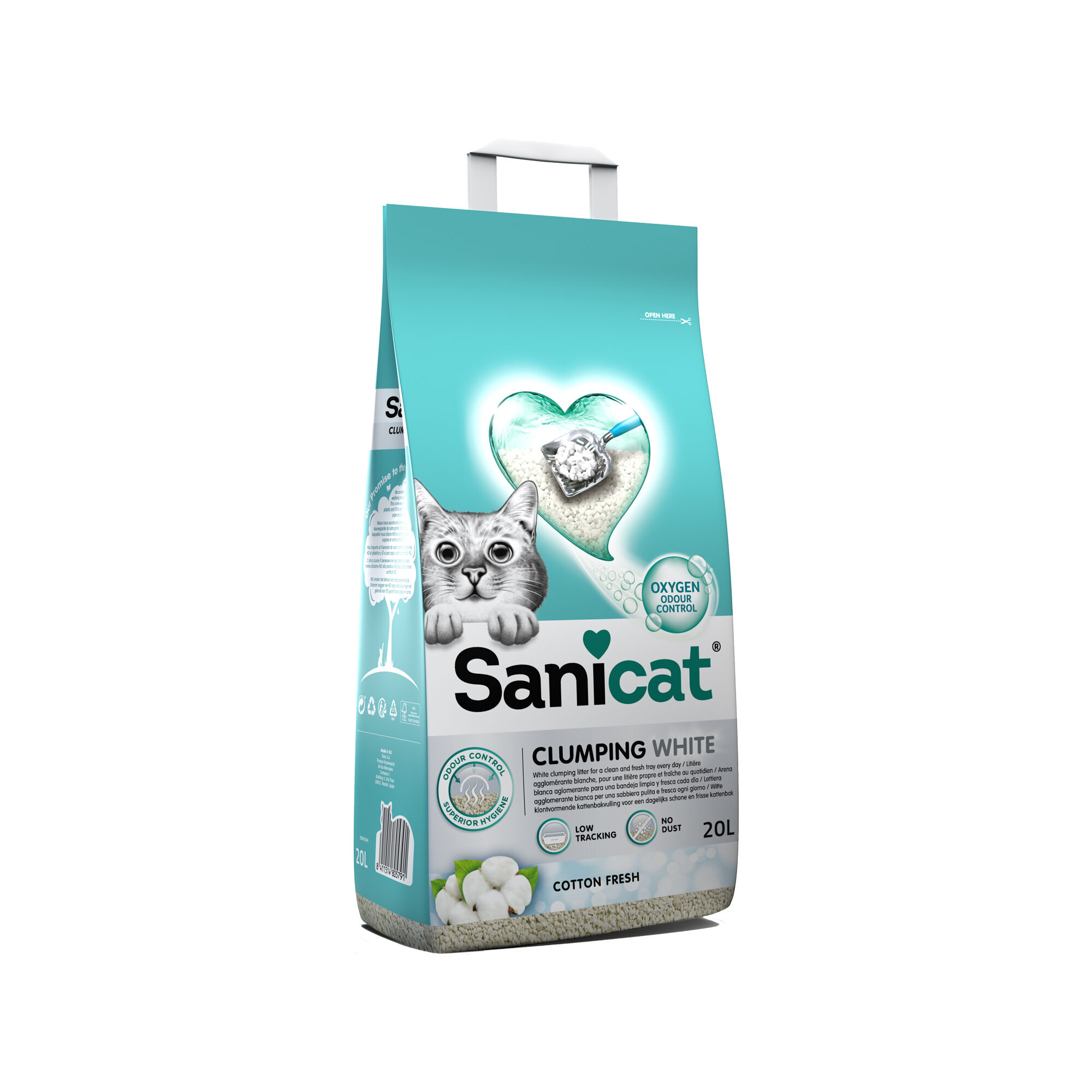 Sanicat kattenbakvulling Clumping White Cotton Fresh