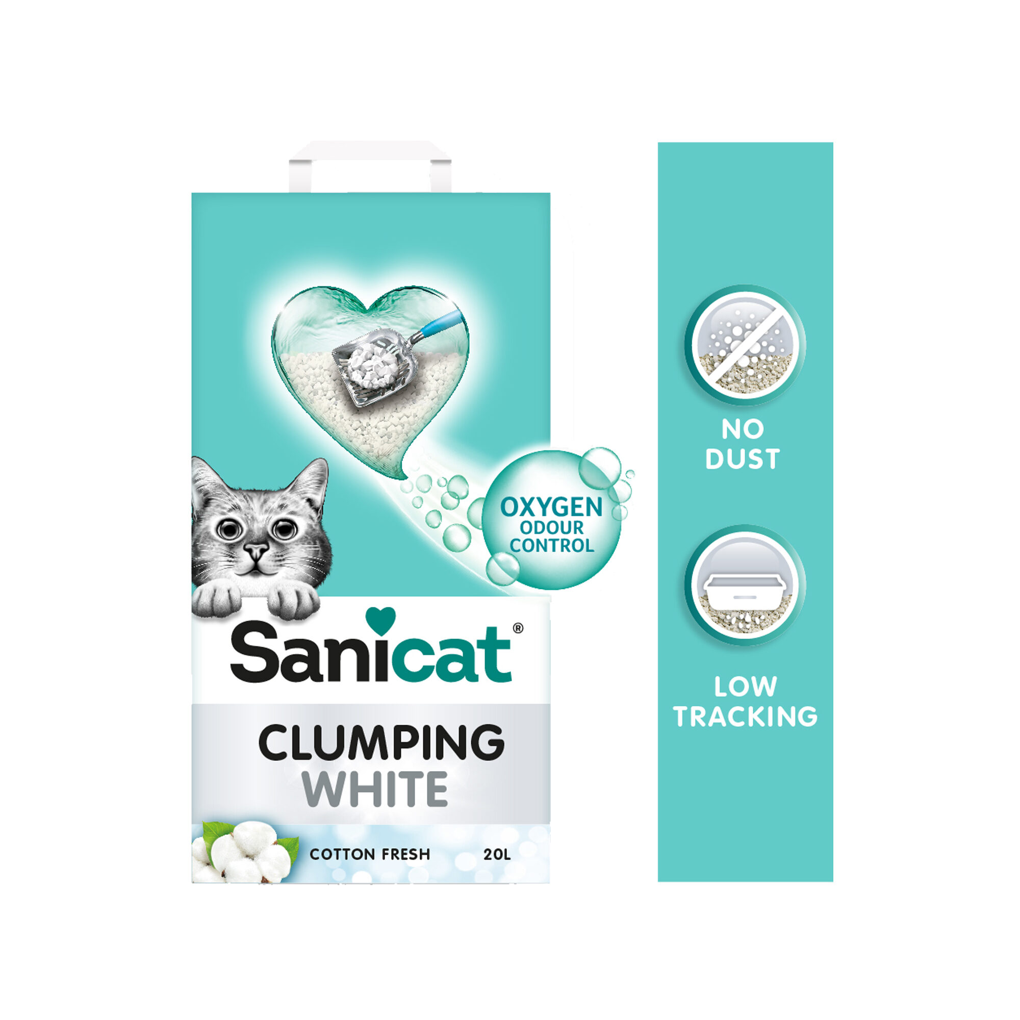 Sanicat kattenbakvulling Clumping White Cotton Fresh