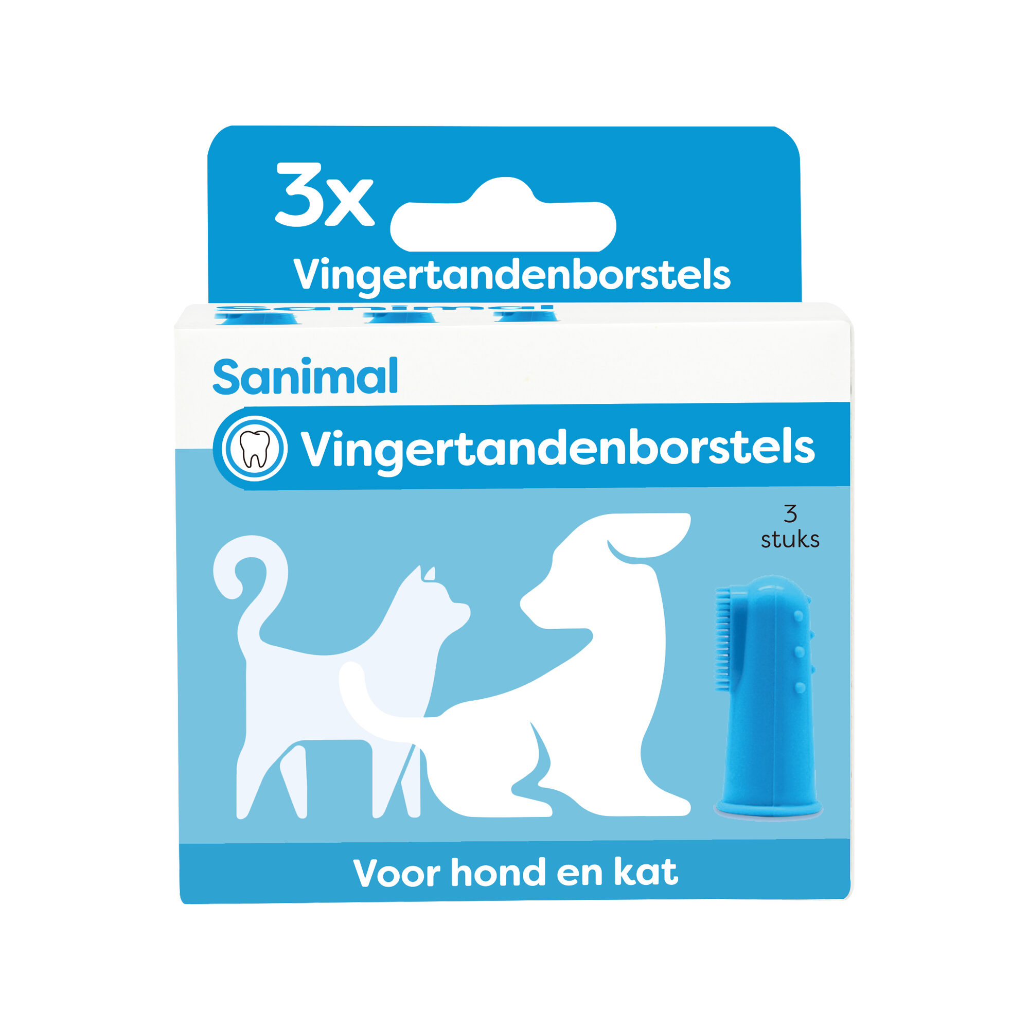 Sanimal Fingertandbørster - 3 stk.