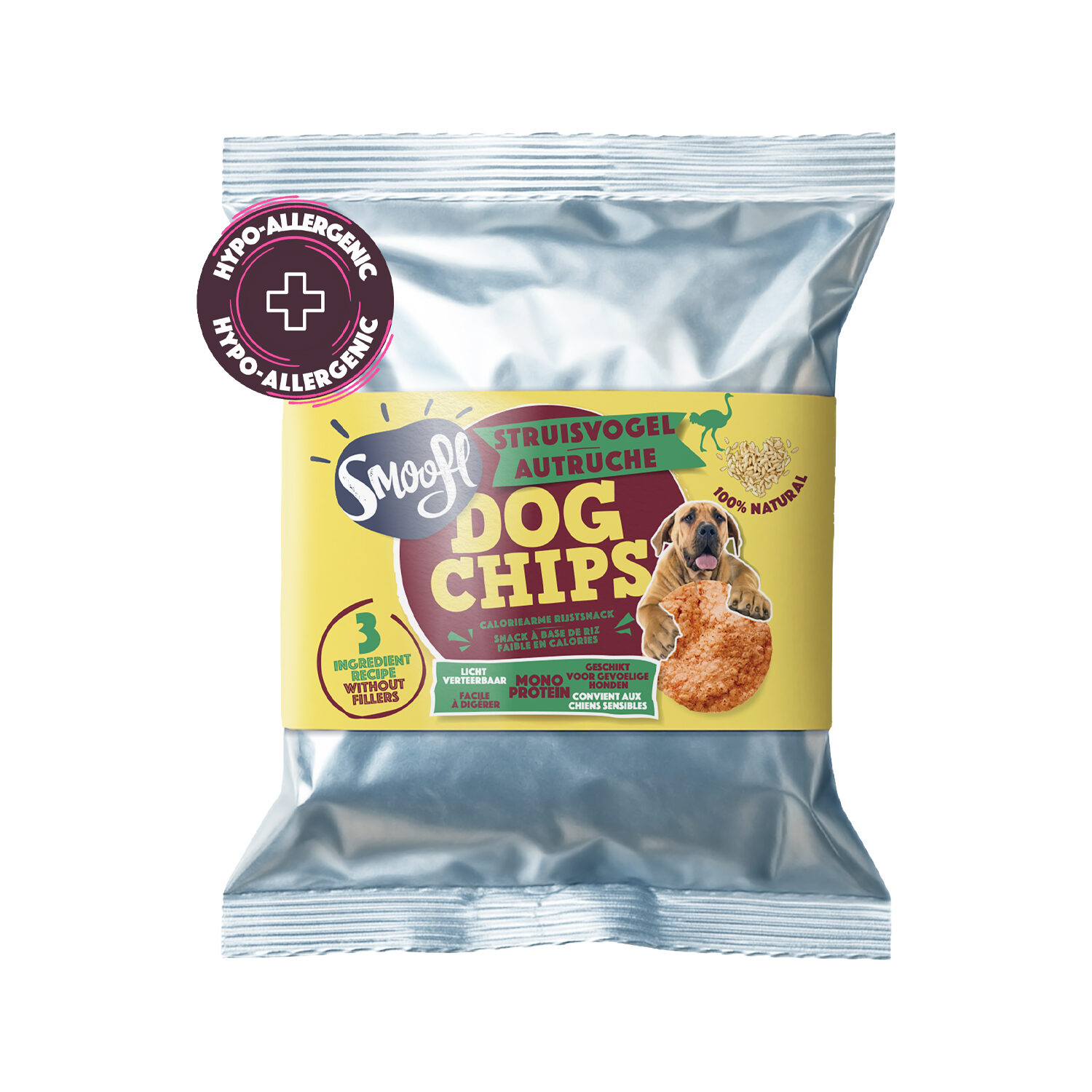 Smoofl Dog Chips - Ostrich - 50 g
