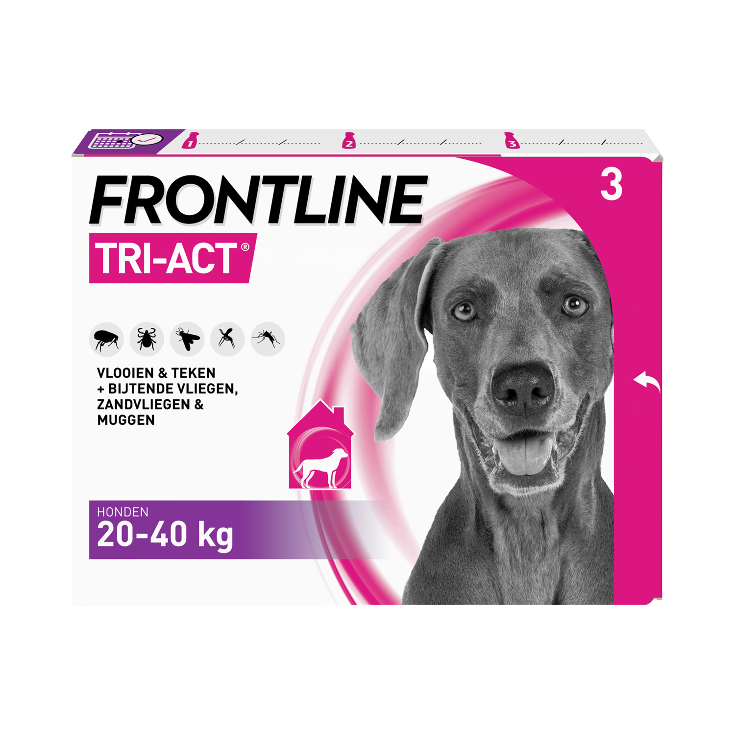Tri-Act pour les chiens de 20 à 40 kg - 3 pipettes