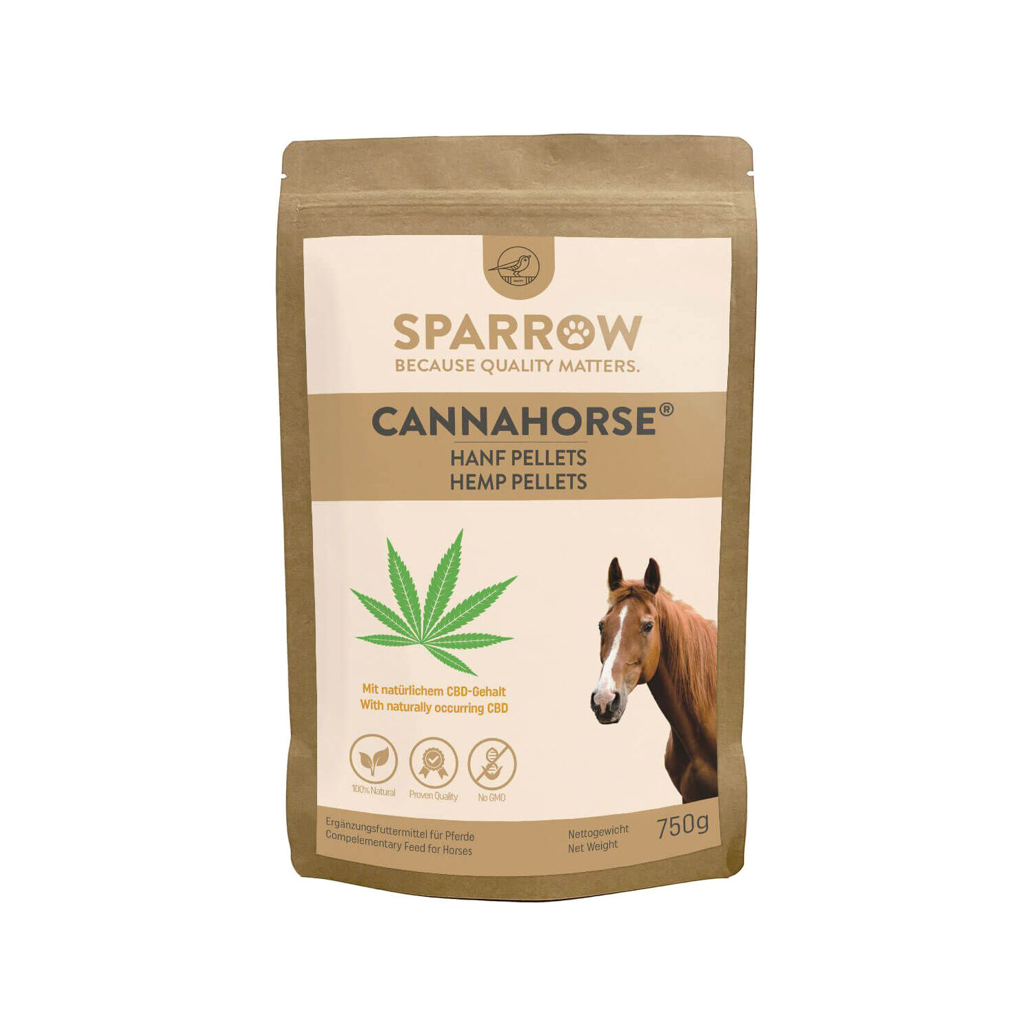 SPARROW CannaHorse Hanf Pellets mit CBD Pferde Medpets.at