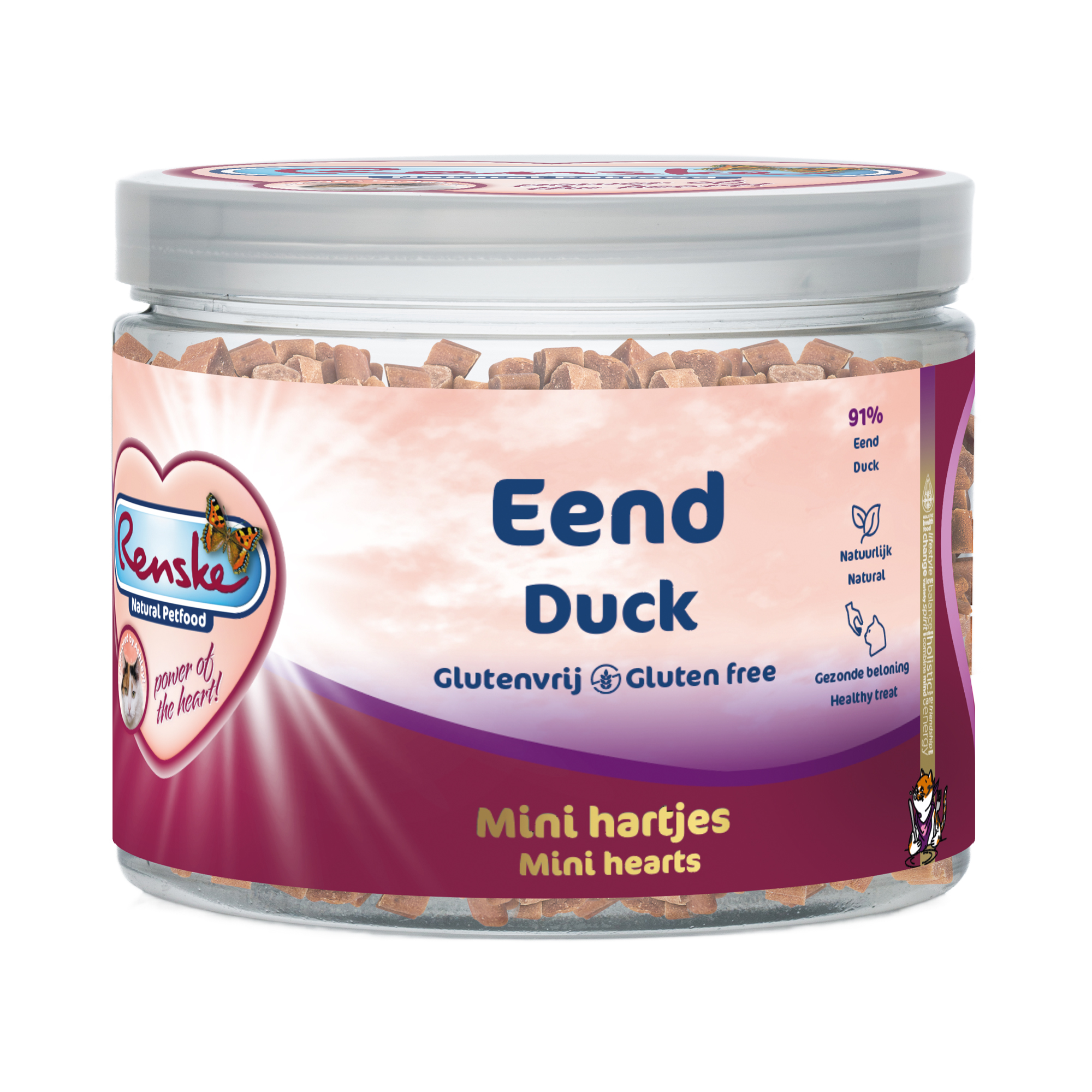 Friandises Santé Renske : Petit Cœurs à la Viande pour Chats