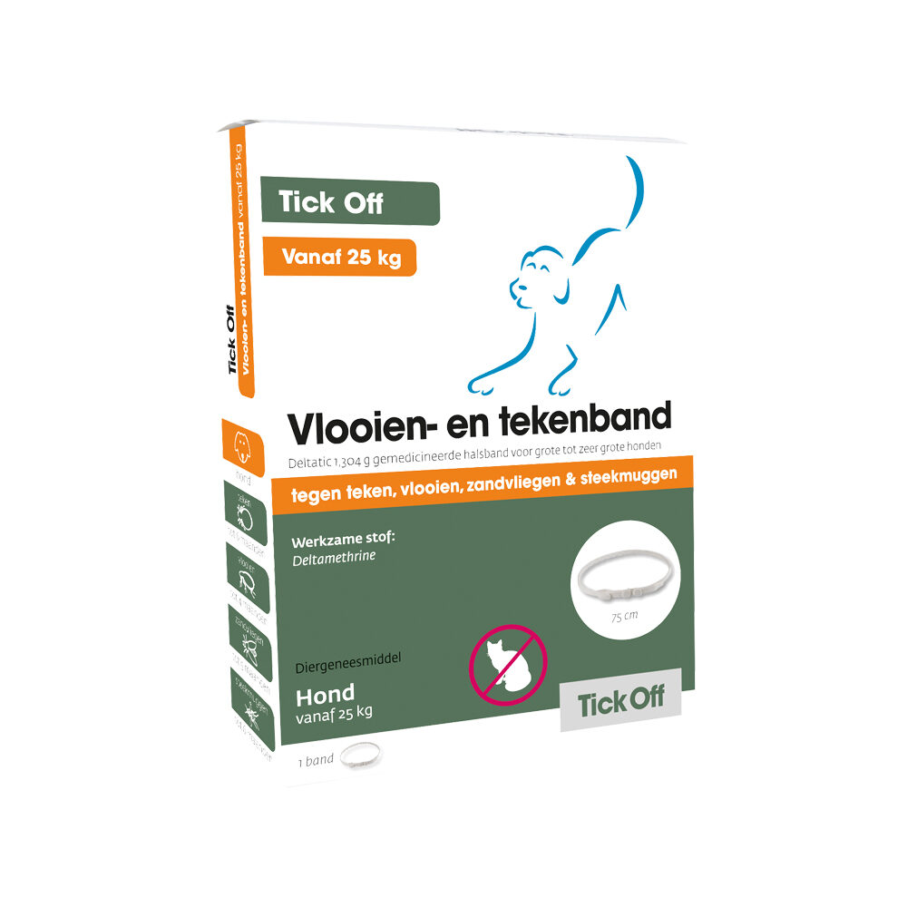 Tick Off Vlooien- en Tekenband - grote tot extra grote hond - 75 cm