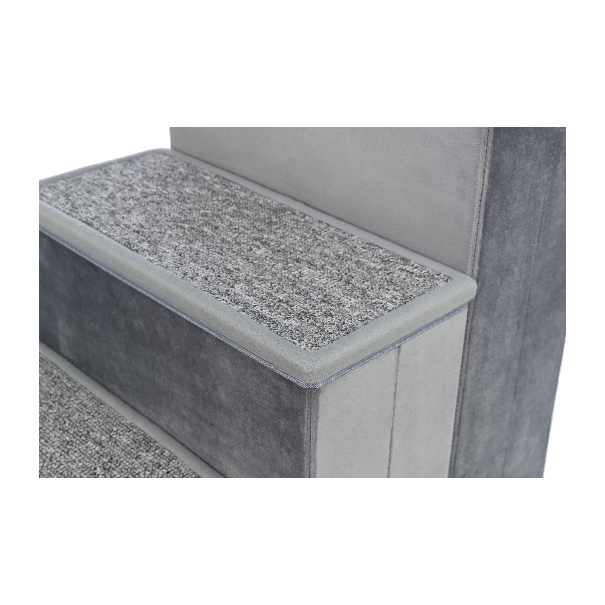 Trixie 4-treden Huisdierentrap Met Opbergruimte – Opvouwbaar, Velours, Antislip, Tot 50 Kg, Grijs