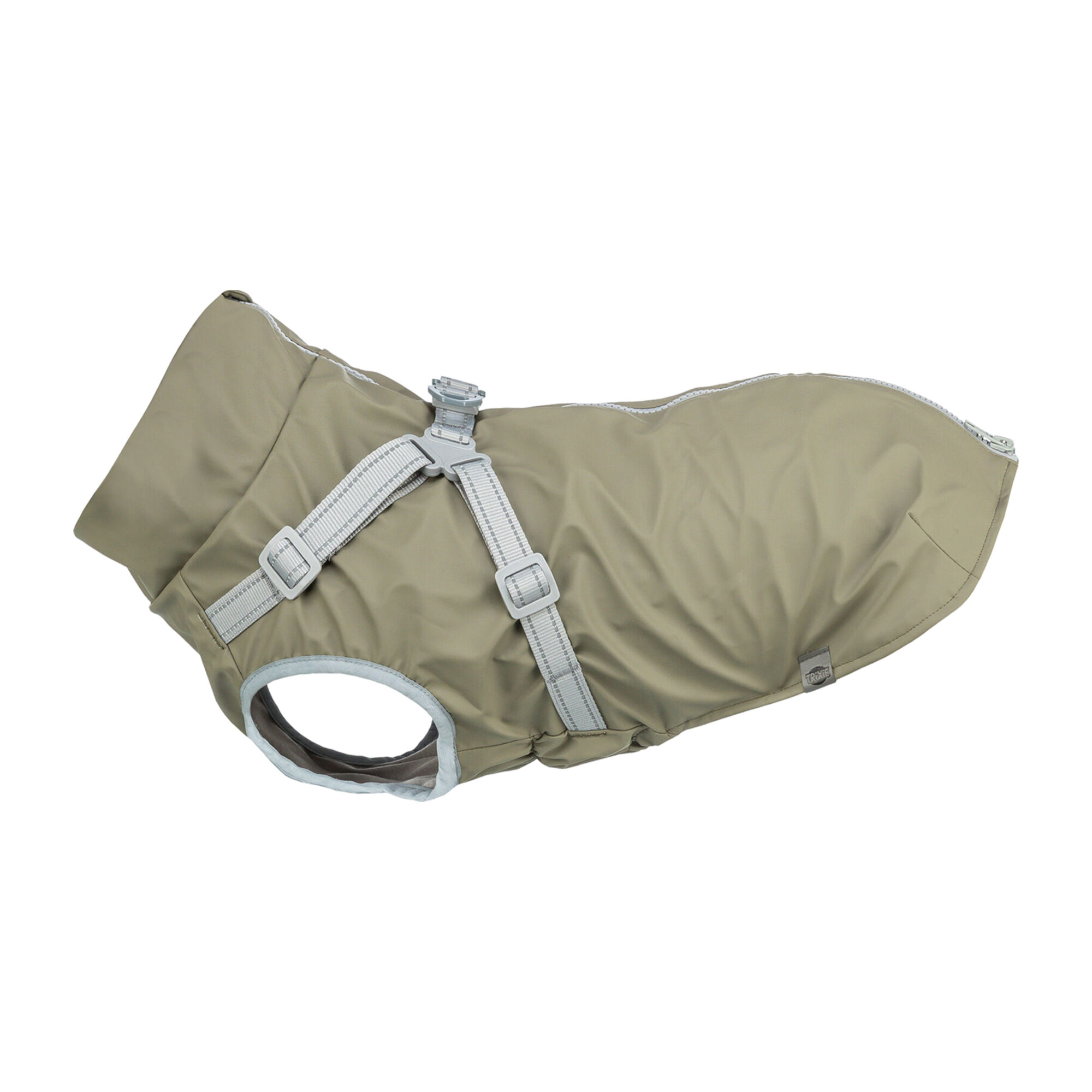 Trixie Mantel mit Geschirr Pontis Rain - Olivgrün - M - 45 cm
