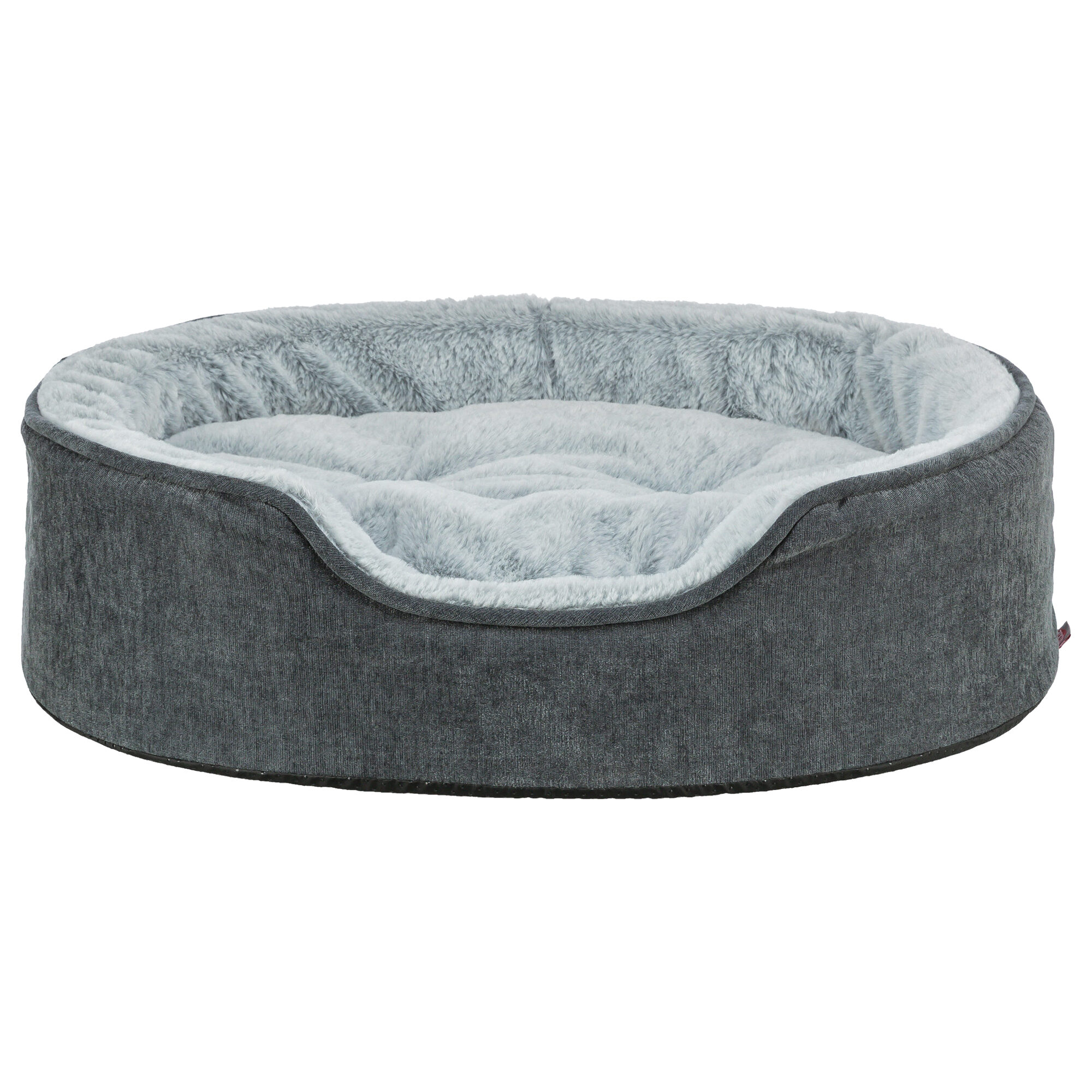 Beeztees Ferro Hunde Liegekissen Oval Grau/Hellblau 110 X 70 Cm  Bequemes  Hundebett
