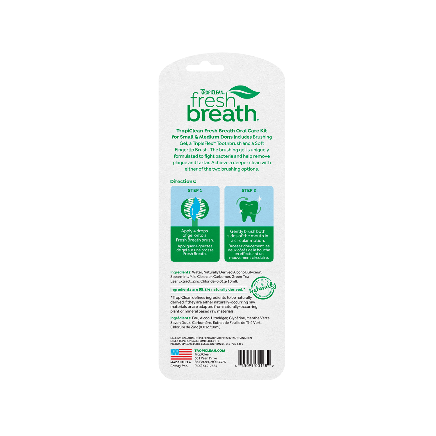 TropiClean Fresh Breath OralCareGel Kit Small Dogs