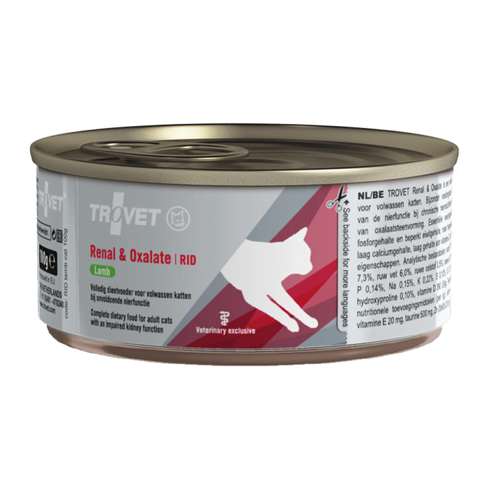 TROVET Renal & Oxalate RID (Agneau) Chat - 12 x 100 g