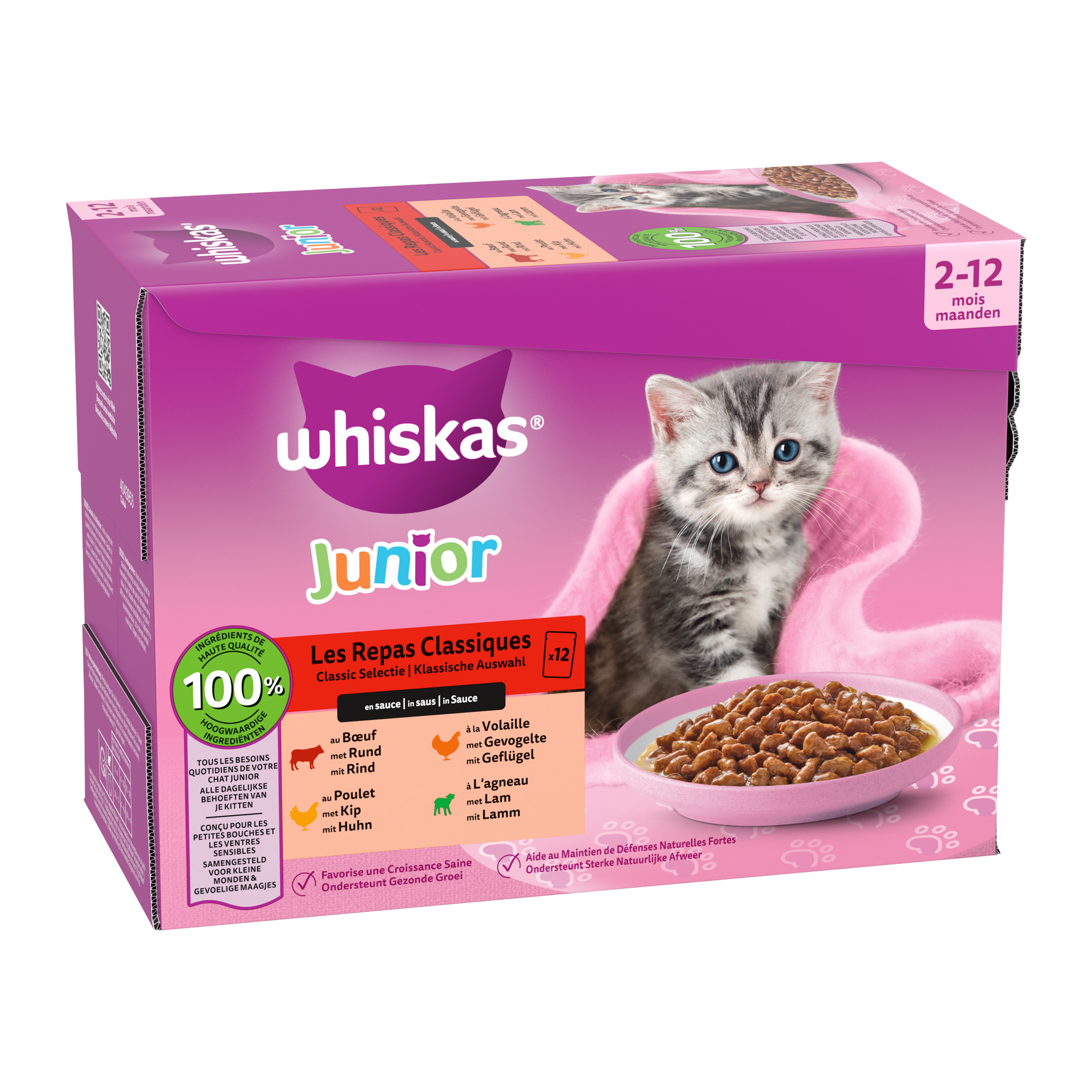 Whiskas Junior Cibo Umido - Classic Selezione in Salsa - 12 x 85 grammi