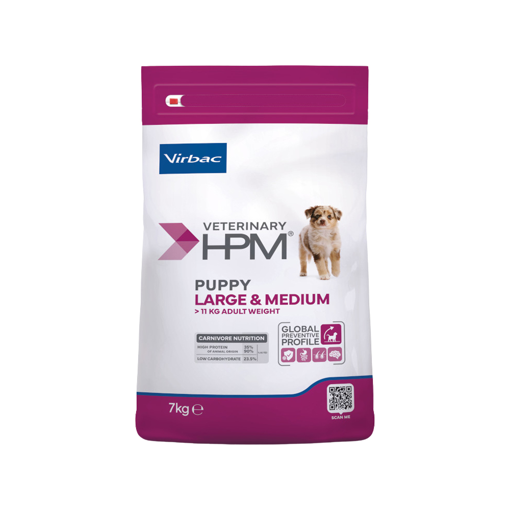 Veterinary HPM - Puppy - Large & Medium Hundefutter - 7 kg
