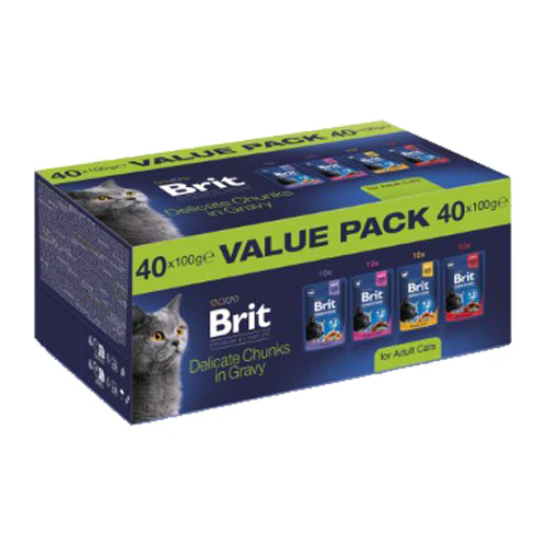 Brit Premium by Nature Cat - Delicate Chunks in Gravy Value Pack